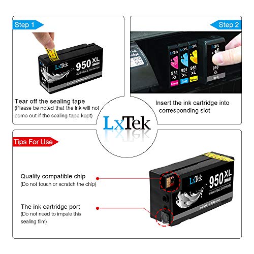 LxTek Compatible Ink Cartridge Replacement for HP 950 950XL to Compatible with OfficeJet PRO 8610 8600 8620 276dw 8630 251dw 8100 8615 8625 8640 8660 271dw Printers (High Yield,2 Black)