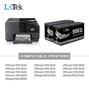 LxTek Compatible Ink Cartridge Replacement for HP 950 950XL to Compatible with OfficeJet PRO 8610 8600 8620 276dw 8630 251dw 8100 8615 8625 8640 8660 271dw Printers (High Yield,2 Black)