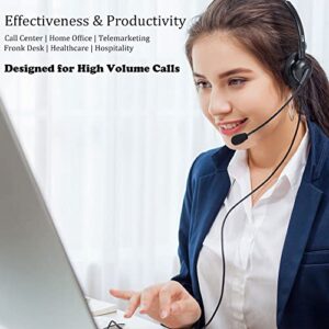 MKJ Cisco Phone Headset with Noise Canceling Microphone Corded RJ9 Call Center Telephone Headset for Cisco Office Landline 6841 CP-7821 7940 7942G 7945G 7961G 7962G 7965G 7971G 7975G 8865 8961 9951