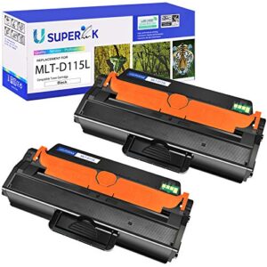 superink 2 pack premium high yield toner cartridge replacement compatible for samsung mlt-d115l 115l mlt-d115s work with xpress sl-m2830dw sl-m2870fw sl-m2820dw m2880fw sl-m2620 m2670 printers