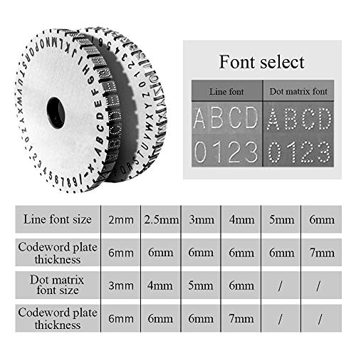 MXBAOHENG Manual Nameplate Metal Label Stamping Printer Machine Marking Machine for Metal (No.3 Codeword Plate)