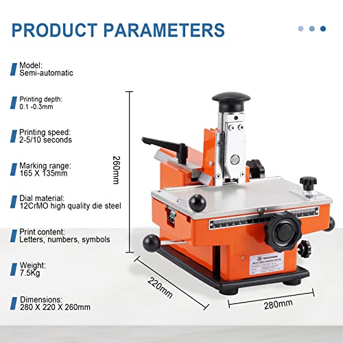 MXBAOHENG Manual Nameplate Metal Label Stamping Printer Machine Marking Machine for Metal (No.3 Codeword Plate)