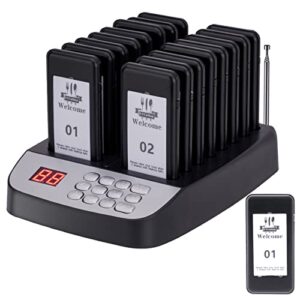 yycalling restaurant pager,pagers for restaurants 16 guest pagers,buzzers social distancing, 98 chanels with vibration, flashing and buzzer for truck