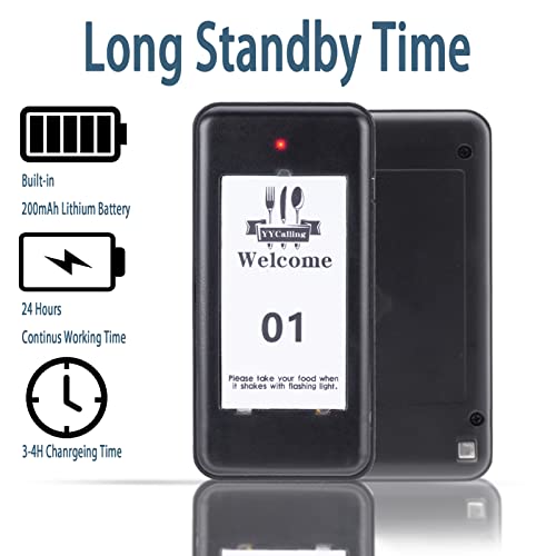 YYCALLING Restaurant Pager,Pagers for Restaurants 16 Guest Pagers,Buzzers Social Distancing, 98 Chanels with Vibration, Flashing and Buzzer for Truck