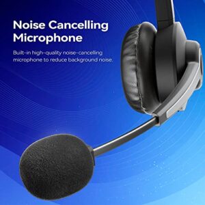 Voistek 3.5mm Phone Headset with Microphone Noise Cancelling & Call Controls, Computer Headphone with Microphone for PC iPhone Laptop Business Skype Softphone Call Center Office - Monaural