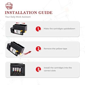 Toner Kingdom Compatible Toner Cartridge Replacement for Dell 1250 to use with 1250C C1760NW C1765NFW 1350cnw 1355cn 1355cnw C1765NF Printer 810WH C5GC3 XMX5D WM2JC (4-Pack, Black Cyan Magenta Yellow)