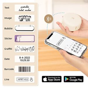 HPRT H11 Label Maker with Tapes, H11 Thermal Mini Label Printer Bluetooth Wireless for Storage, Home, Office, Classroom,Kids Items Organization Compatible with iPhone Android (5 Tapes Included)