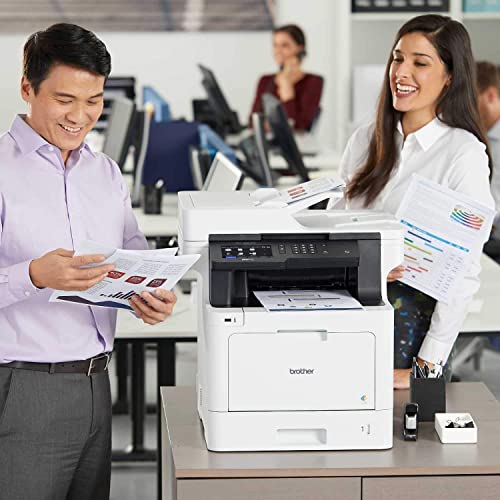 Brother MFC-L8900CDW Business Color Laser All-in-One Printer, Print Scan Copy Fax, Automatic 2-Sided Printing, 5 inch Color Touchscreen, 250-sheet, 512MB, Bundle with JAWFOAL Printer Cable