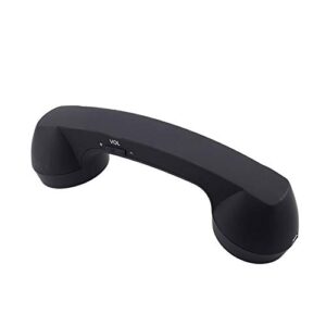 enjoy-unique wireless retro telephone handset and wire radiation-proof handset receivers headphones for a mobile phone with comfortable call (black)
