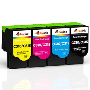 foxink remanufactured for xerox c310 c315 toner cartridge 006r04357 006r04356 006r04358 006r04359 3000 & 2000 pages compatible with xerox c310 c310dni c310dnim c315 c315dni printer
