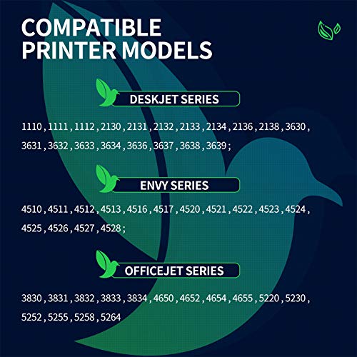 Inkworld Remanufactured 63XL Ink Cartridges Replacement for HP 63 Black Used for Envy 3634 4520 OfficeJet 3830 5252 4650 5258 4655 4652 5255 DeskJet 3637 3636 1111 3630 1112 Printer(2 Pack)