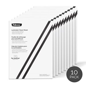 Fellowes Laminator Cleaning Sheets, 10 Pack, 8.5 x 11 in