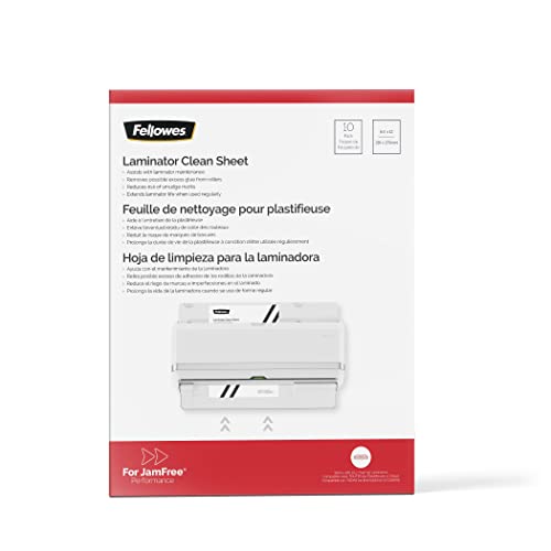 Fellowes Laminator Cleaning Sheets, 10 Pack, 8.5 x 11 in