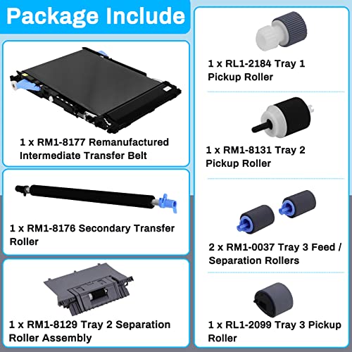 CF081-67904 RM2-7448 Transfer Belt Kit for hp Color Laserjet M551 Includes RM1-8177 ITB, CF081-67907 Transfer Roller and CF081-67903 Roller Kit