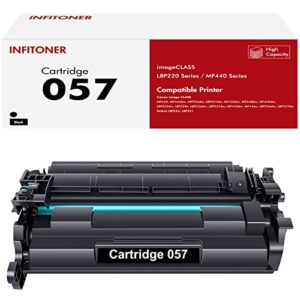 057 Black Toner Cartridge 3009C001 1-Pack Compatible Replacement for Canon 057 057H CRG-057 Toner Cartridge Color ImageCLASS MF445dw MF448dw MF449dw LBP226dw LBP227dw MF445 LBP220 Series Printer