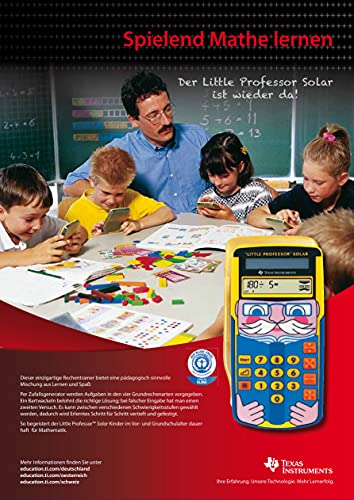 Texas TI-Little Professor Solar LPROF/PWB/11E1 TI-Little Professor Education Calculator Yellow