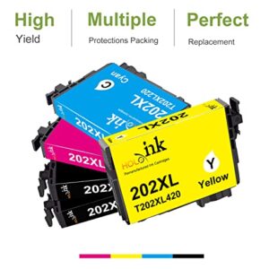 HOINKLO Remanufactured Ink Cartridge Replacement for Epson 202XL 202 XL T202XL use with Epson Workforce WF-2860 Expression Home XP-5100 (2 Black, Cyan, Magenta, Yellow, 5-Pack)