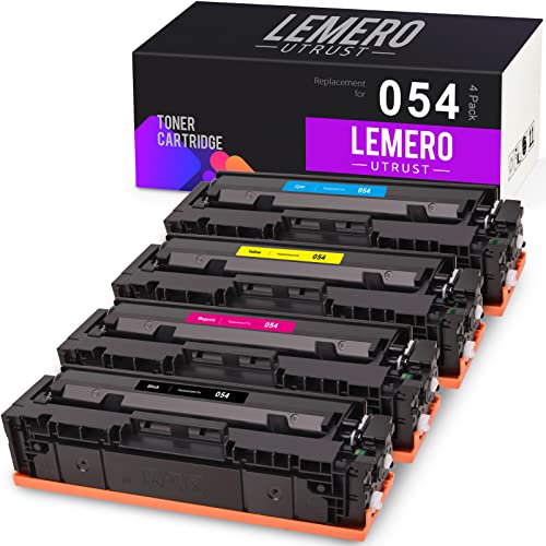 LemeroUtrust Compatible Toner Cartridge Replacement for Canon 054 CRG-054 use with Canon Color imageCLASS MF644Cdw MF643Cdw MF642Cdw MF641Cw MF640C LBP622Cdw (Black Cyan Magenta Yellow, 4-Pack)