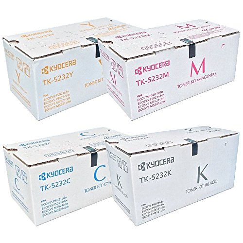 Kyocera TK5232 (TK-5232) 4-Color Toner Cartridge Set for M5521cdw, P5021cdw