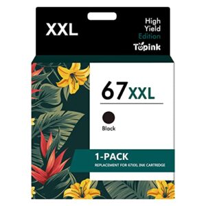 67xl black ink cartridge high yield replacement for hp 67 ink 67xl 67 xl 67xxl for envy 6055e 6055 6052 6075 envy pro 6455 6455e 6475 6452 6458 deskjet 2755e 2755 4052 4155 printer hp67