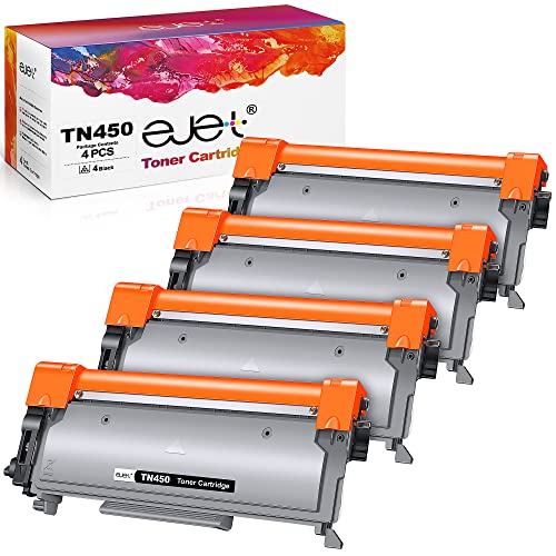 ejet Compatible Toner Cartridge Replacement for Brother TN450 TN420 TN-450 TN-420 for HL-2270DW HL-2280DW HL-2230 HL-2240 7360N 7860DW 7065DN Intellifax 2840 2940 Printer (4 Black)