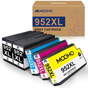 mooho 952 xl ink cartridge replacement for 952xl ink cartridges with updated chips for officejet pro 8700 8702 8710 8730 7720 7740 8720 8210 8216 8745 printer ink(5-pack)