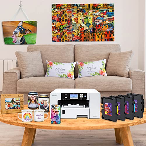 SubliPlus+ SG500 SG1000 Sublimation Ink Cartridges - Upgraded 3.03 Firmware - Compatible for SAWGRASS Virtuoso SG500 SG1000 Printers - Black*2 Cyan*2 Magenta*2 Yellow*2-8 Packs