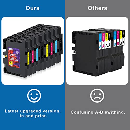 SubliPlus+ SG500 SG1000 Sublimation Ink Cartridges - Upgraded 3.03 Firmware - Compatible for SAWGRASS Virtuoso SG500 SG1000 Printers - Black*2 Cyan*2 Magenta*2 Yellow*2-8 Packs