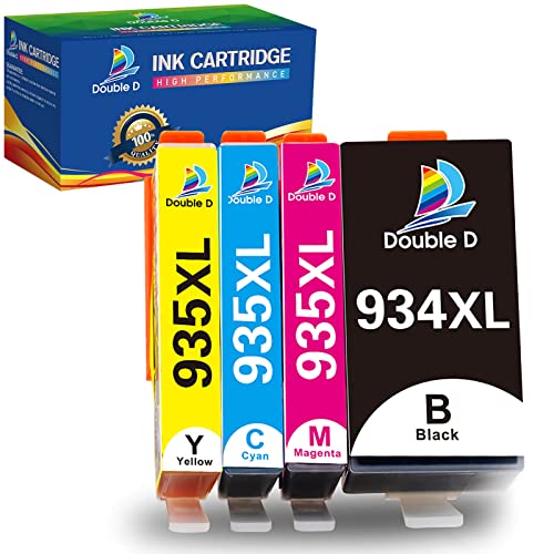 DOUBLE D 934 and 935 Ink Cartridges Compatible Replacement for HP 934XL 935XL High Yield for HP Officejet Pro 6830 6230 6835 6812 6815 6820 6220 6800 (1 Black,1 Cyan,1 Magenta,1 Yellow)