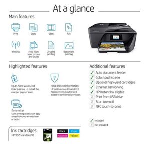 HP OfficeJet Pro 6968 All-in-One Wireless Printer with Mobile Printing, Instant Ink Ready (T0F28A) (Renewed)