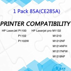 (1x Black) Compatible 85A CE285A Toner Cartridge 85A Used for HP P1100 P1102W Pro M1132 M1210 M1212nf M1214nfh M1217nfw M1219nf, by EasyPrint