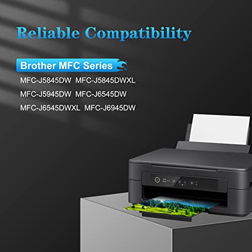 Kingjet Compatible Ink Cartridge Replacement for Brother LC3037 LC3037XXL Work with MFC-J5845DW MFC-J5845DWXL MFC-J5945DW MFC-J6545DW MFC-J6545DWXL MFC-J6945DW Printer, LC3037 BK C M Y Ink Cartridges