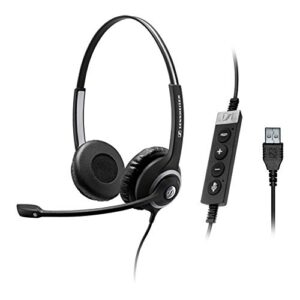 sennheiser sc 260 usb ms ii (506483) – single-sided business headset | for skype for business, softphone, and pc | with hd sound, noise-cancelling microphone (black)