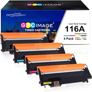 GPC Image Compatible Toner Cartridge Replacement for HP 116A W2060A W2061A W2062A W2063A to use with MFP 179fnw MFP 178nw Printer Tray (Black, Cyan, Magenta, Yellow)