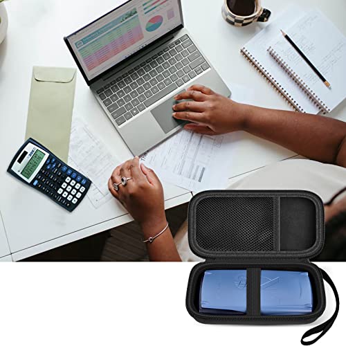 Case Compatible with Texas Instruments TI-30XIIS Scientific Calculator, Travel Office Calculators Storage Holder Bag with Extra Mesh Pocket for Pens, USB Cables and Accessories (Bag Only) - Black