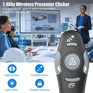 AMERTEER Wireless Presenter, PPT Controller Presentation Remote Control Laser Pointer USB Mouse Clicker Flip Pen