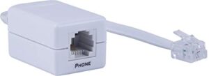 power gear phone line dsl filter, one device, male to female, 1 line noise filter, for answering machines, telephones or fax machine, white, 76246