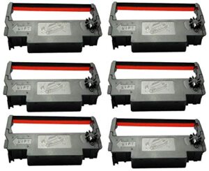 sp-700 black and red ribbon ink cartridge compatible with star sp-700br, rc-700br, sp-712, sp-742 pos printer ribbon (6 pack)