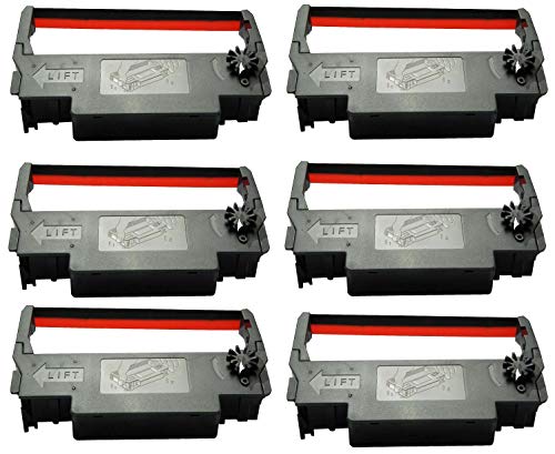 SP-700 Black and Red Ribbon Ink Cartridge Compatible with Star SP-700BR, RC-700BR, SP-712, SP-742 POS Printer Ribbon (6 Pack)