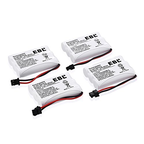 EBL BT-446 Cordless Phone Battery 1000mAh 3.6V Ni-MH Replacement Rechargeable Battery for Cordless Phone BT-446, BT-1005, TRU8885, TRU8885-2 (4-Pack)