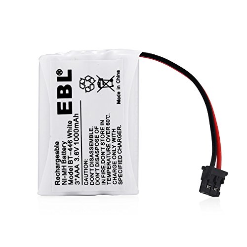 EBL BT-446 Cordless Phone Battery 1000mAh 3.6V Ni-MH Replacement Rechargeable Battery for Cordless Phone BT-446, BT-1005, TRU8885, TRU8885-2 (4-Pack)