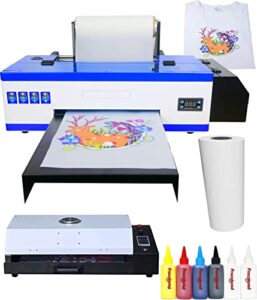 punehod a3 dtf transfer printer with roll feeder, direct to film print-preheating printer,l1800 dtf printer for dark and light clothing vs dtg printer (a3 dtf printer+oven)