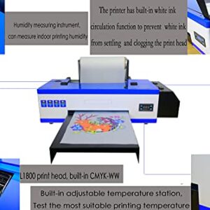 PUNEHOD A3 DTF Transfer Printer with Roll Feeder, Direct to Film Print-preheating Printer,L1800 DTF Printer for Dark and Light Clothing VS DTG Printer (A3 DTF Printer+Oven)