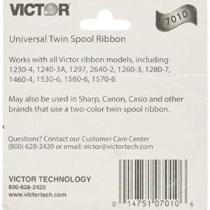 Reg Victor 7010 Universal Twin Spool Ribbon for Compatible Sharp, Canon, Casio, and Other Calculators (1230-4, 1240-3A, 1297, 2640-2, 1260-3, 1280-7, 1460-4, 1530-6, 1560-6, 1570-6), Black/Red, Pack of 2