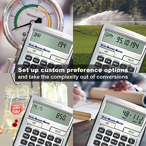 Calculated Industries 8025 Ultra Measure Master Professional Grade U.S. Standard to Metric Conversion Calculator Tool for Engineers, Architects, Builders, Scientists and Students | 60+ Units Built-in, Silver