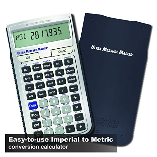 Calculated Industries 8025 Ultra Measure Master Professional Grade U.S. Standard to Metric Conversion Calculator Tool for Engineers, Architects, Builders, Scientists and Students | 60+ Units Built-in, Silver