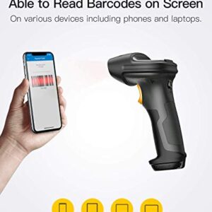 Inateck Super Wireless Barcode Scanner, Transmission Range Up to 330ft, Wireless Adapter and Build-in Bluetooth, Working Time Approx. 30 Days, with Vibrating Function, Pro 7