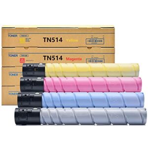 weynuony tn514 toner cartridge compatible replacement for konica minolta tn-514 tn514k tn514c tn514m tn514y a9e8130 a9e8230 a9e8330 a9e8430 for bizhub c458 c558 c658 printer (4 pack)