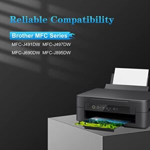 Kingjet LC3013 Compatible Ink Cartridge Replacement for Brother LC3013 Ink Cartridges Use with MFC-J491DW MFC-J497DW MFC-J690DW MFC-J895DW Printers (5 Black) - LC3013BK LC3011BK