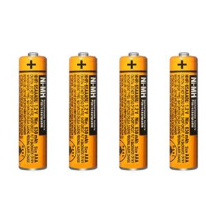 4 pack hhr-65aaabu ni-mh rechargeable battery for panasonic 1.2v 630mah aaa battery for cordless phones